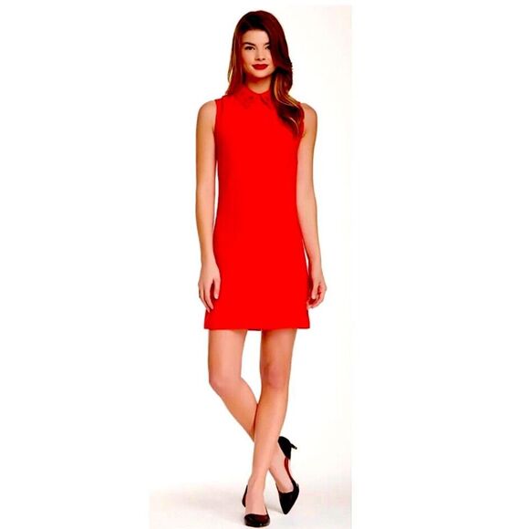 TED BAKER LONDON Red Sleeveless Holiday Dress Keyhole Accent On Back Sz 2 - Picture 16 of 16